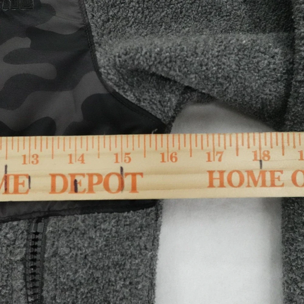 The North Face Jacket Boys‎ XS 6 Gray Camo Sherpa Fleece Full Zip Outdoor Coat